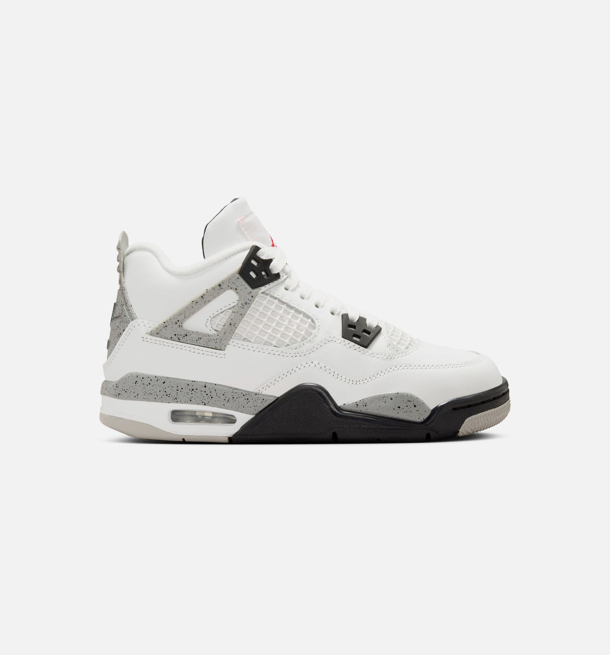 Air Jordan 4 Retro White Cement Grade School Lifestyle Shoe – Summit White/Fire Red/Cement Grey/Black