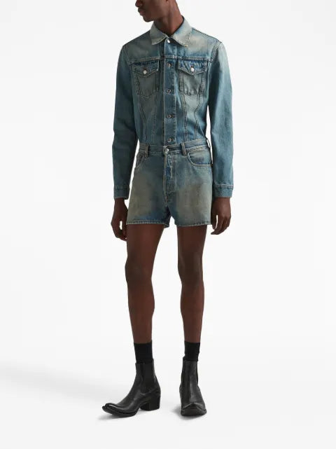 Prada triangle-logo denim blouson jacket