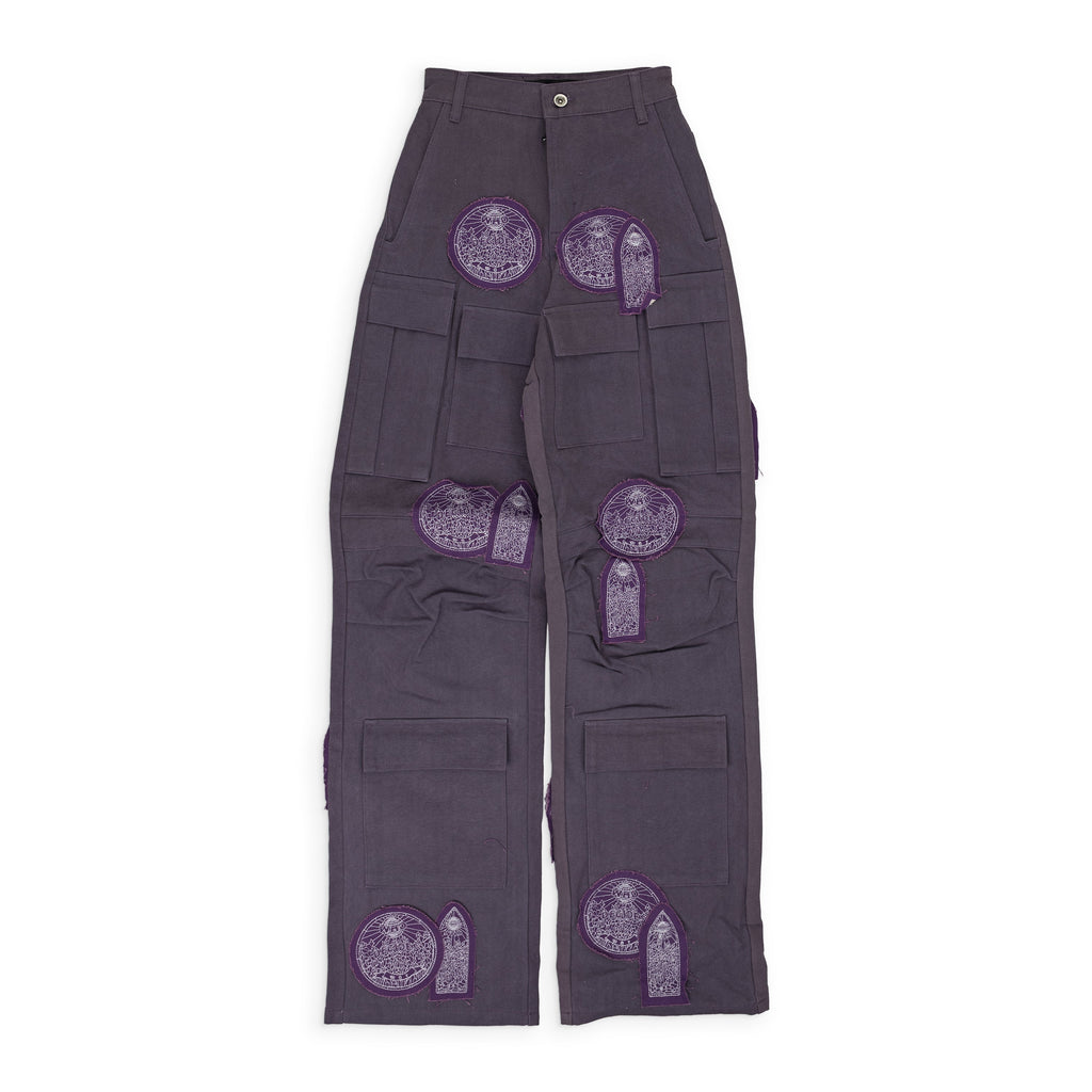 Purple Dual Patch Pocket Cargo Pants