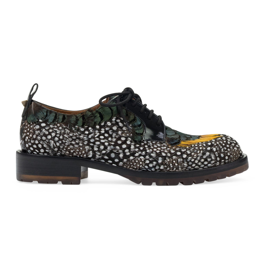 BLACK SCARPE LACED LEATHER BROGUES OXFORDS