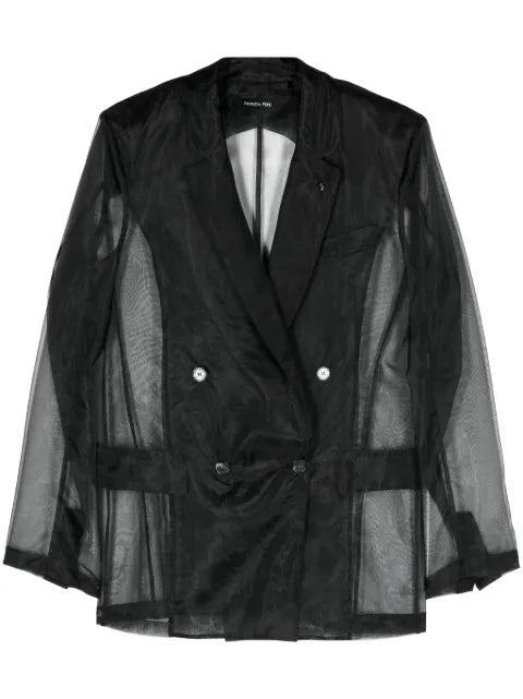 Patrizia Pepe sheer double-breasted blazer