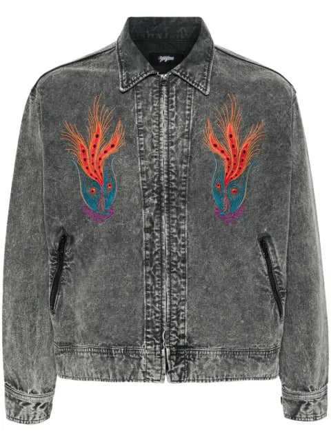 Myne embroidered-peacock canvas jacket