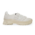 WHITE RIDGED TEXTURE SNEAKERS
