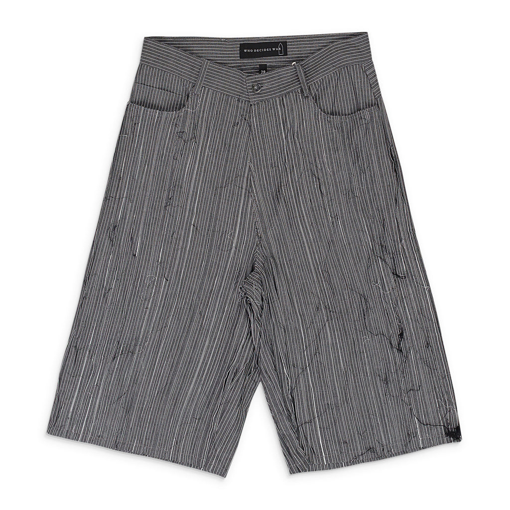 GRAY EXPOSED SEAM MID LENGTH SHORTS