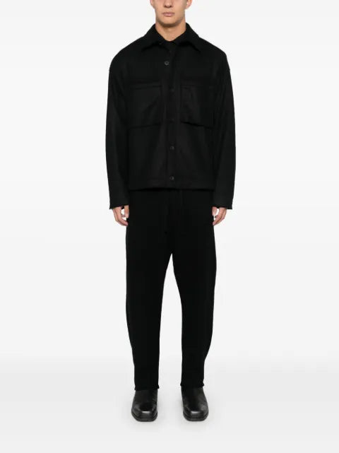 Transit wool raw-cut overshirt