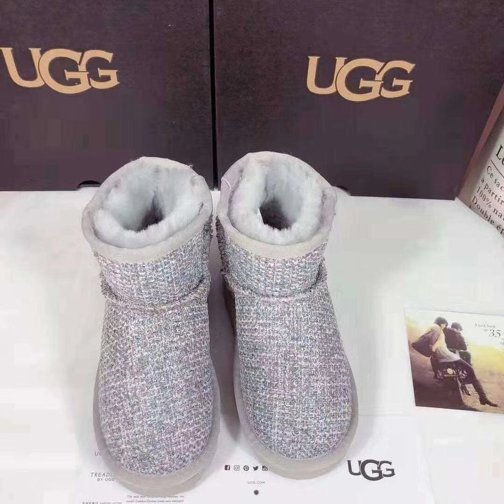 Kids Chanel-Style Snow Boots — Chic Grey | New Arrival | In Stock