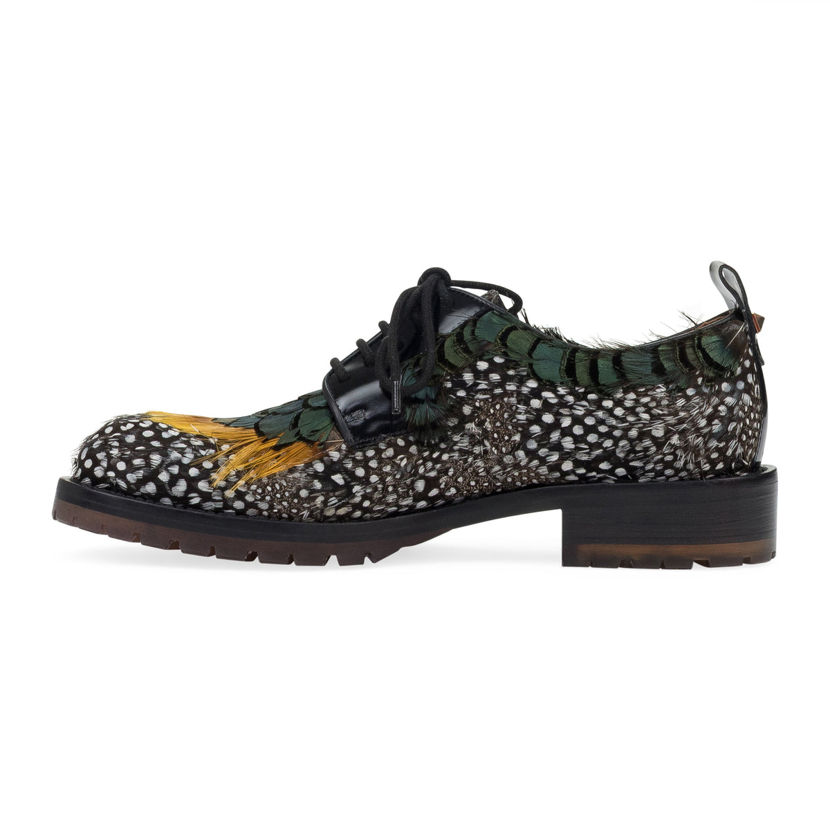 BLACK SCARPE LACED LEATHER BROGUES OXFORDS