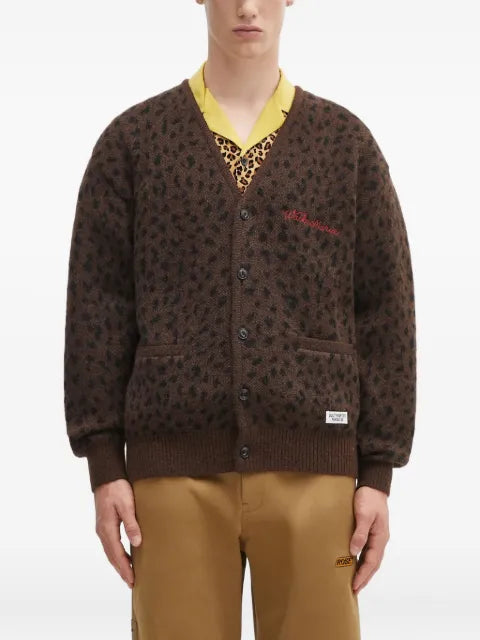 WACKO MARIA leopard-print cardigan