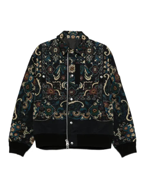 sacai paisley-print zip-front jacket