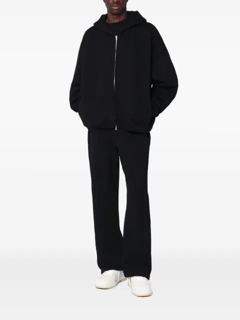 Represent zip-up hooded cardigan
