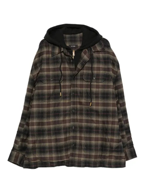 Willy Chavarria Ganadero hooded flannel overshirt