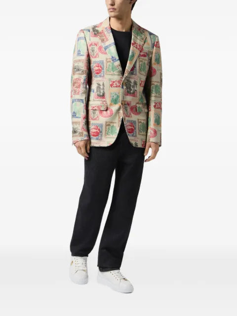 Billionaire printed linen blazer