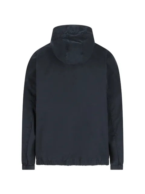 Stone Island 4100077 stretch organic cotton twill hooded jacket with anti-drop
