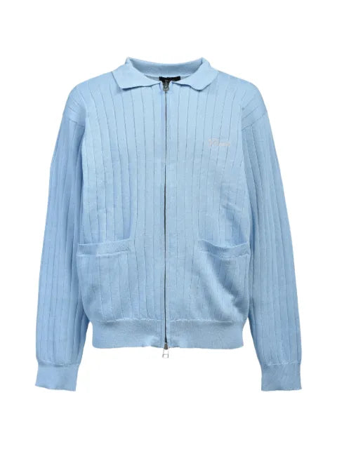 BREATH ribbed zip-up cardigan