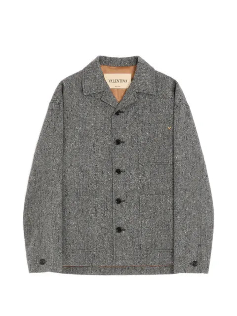 Valentino Garavani shirt jacket in boutonné wool with VGold