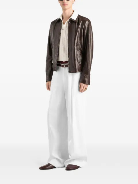 Dolce & Gabbana intarsia leather jacket