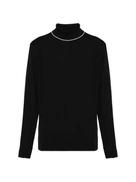 Eleventy contrast-trim roll-neck sweater