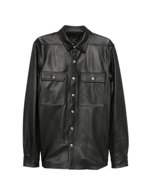 Rick Owens leather press-stud jacket