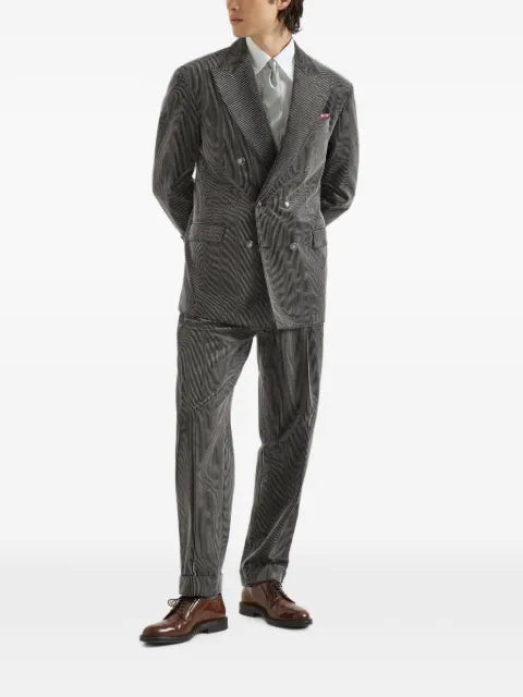 Brunello Cucinelli frosted cotton corduroy one-and-a-half breasted blazer with metal buttons