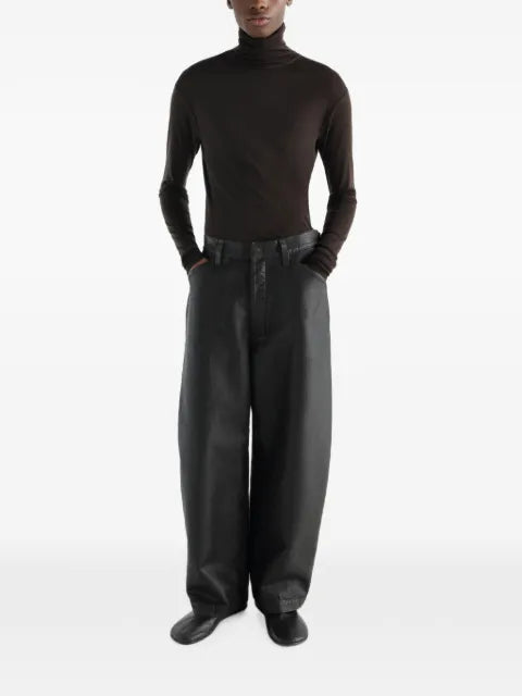 LEMAIRE stand-collar top in wool and silk jersey