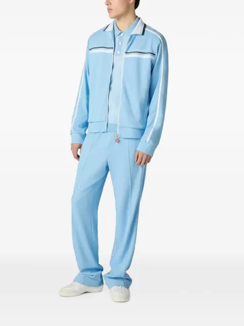 Casablanca stripe-detail zip-up sweatshirt