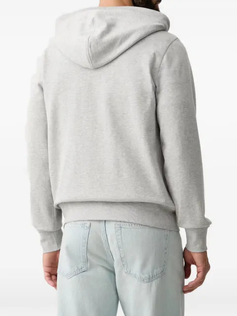 Tommy Hilfiger logo-embroidered zip-up hoodie