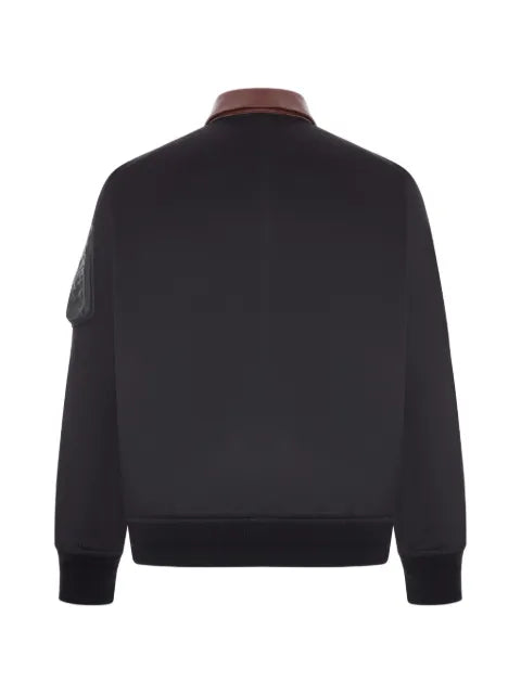 sacai leather-trimmed utility bomber jacket