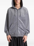 Y-3 velvet drawstring-hood jacket