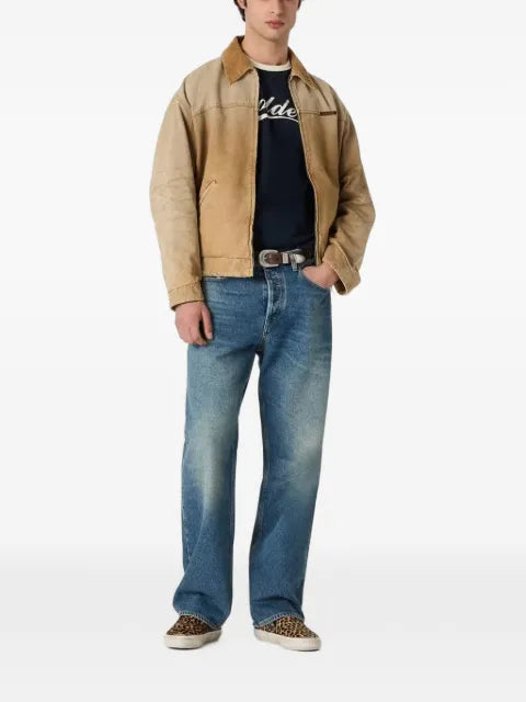 Golden Goose reversible-jacket in beige cotton with check-pattern