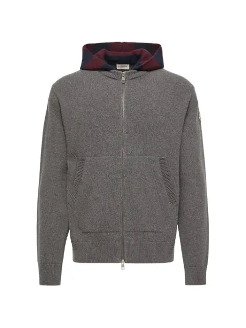 Moncler striped hood wool & cashmere cardigan