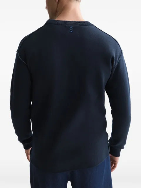 Scotch & Soda contrast-stitch crew-neck sweater