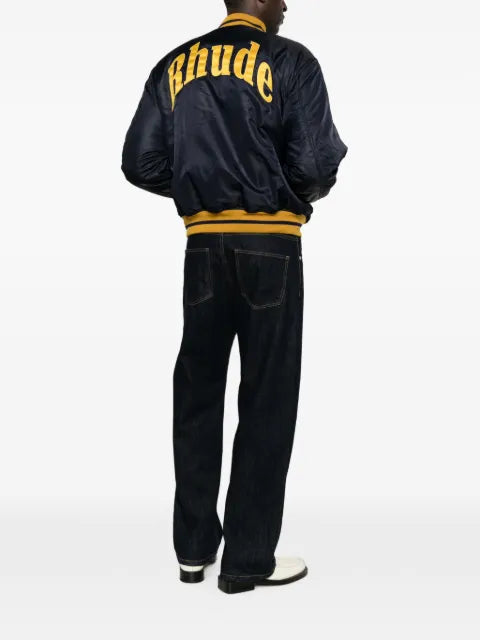 RHUDE logo-patch striped-trim jacket