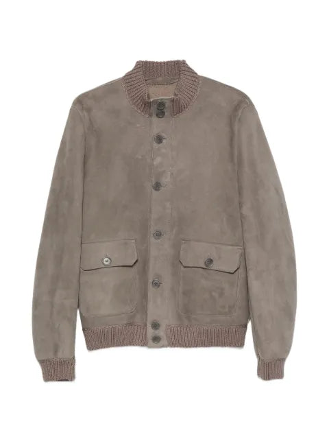 Salvatore Santoro suede ribbed-trim jacket