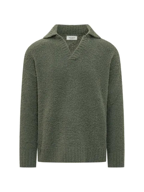Laneus bouclé-knit polo-collar sweater