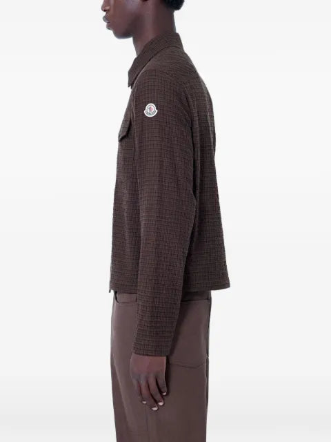Moncler checked zip-up shirt jacket