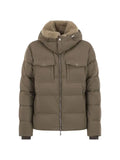 Moorer shearling-collar hooded puffer jacket