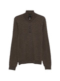 Emporio Armani chevron-knit quarter-zip sweater