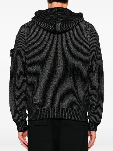 Stone Island reversible ribbed hoodie
