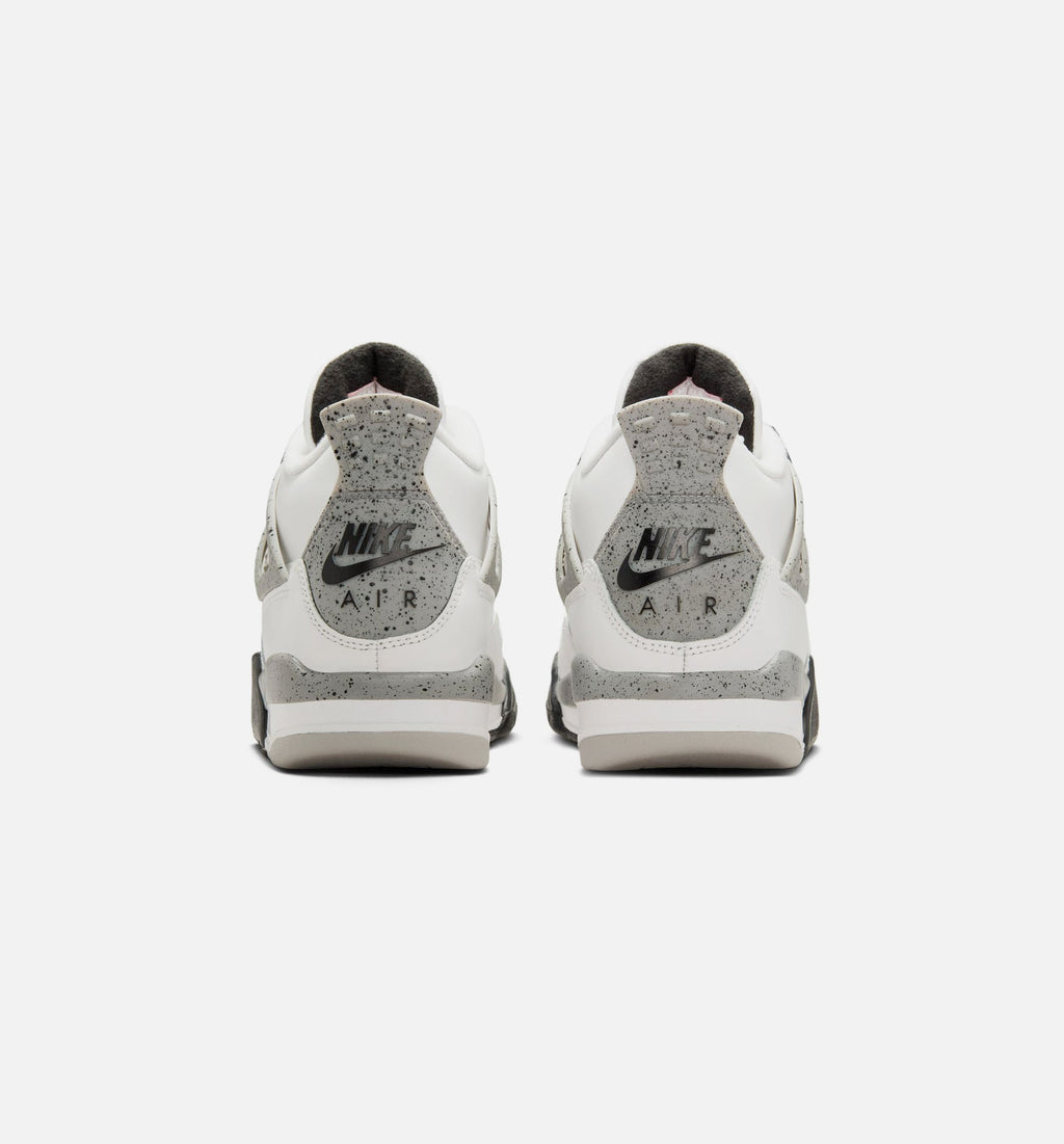 Air Jordan 4 Retro White Cement Grade School Lifestyle Shoe – Summit White/Fire Red/Cement Grey/Black