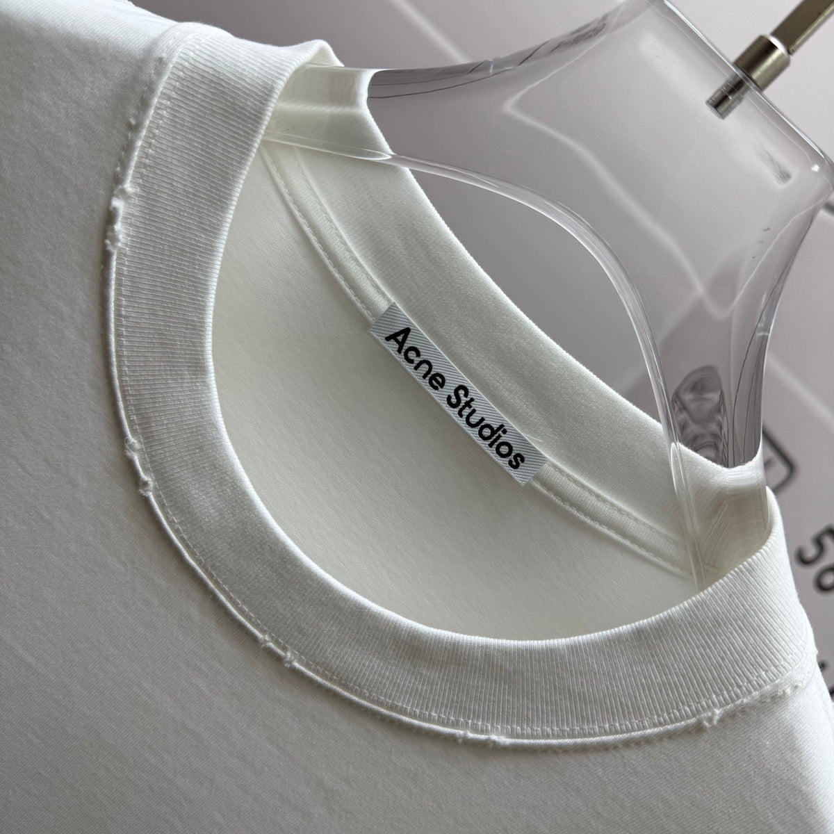 Acne Studios Large Circular Stamp‑Print Distressed‑Trim Crew‑Neck Short‑Sleeve T‑Shirt