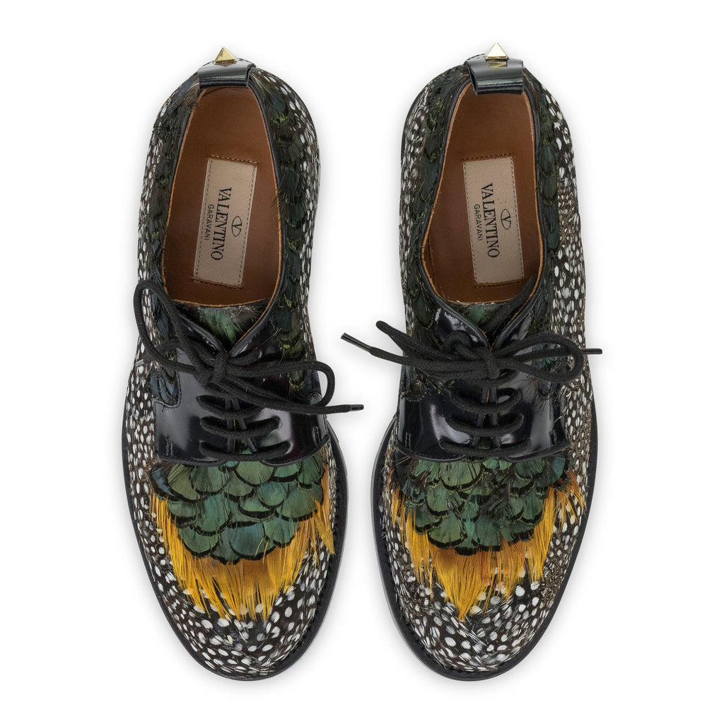 BLACK SCARPE LACED LEATHER BROGUES OXFORDS