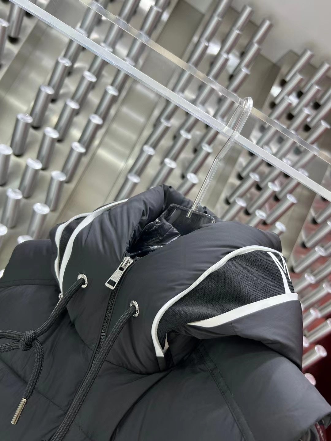 Canada Goose Black Down Jacket with White Contrast Trim