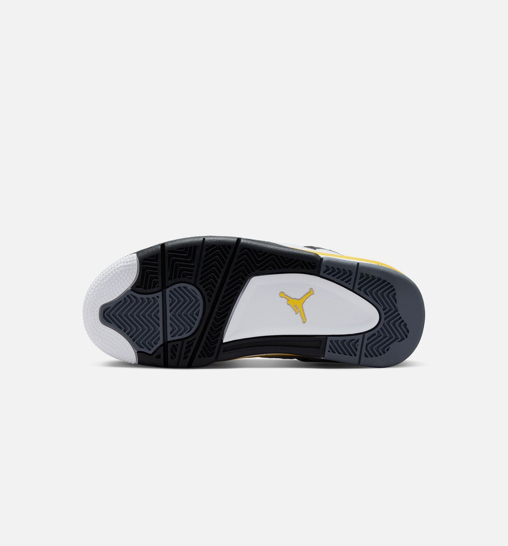 Air Jordan 4 Retro Rare Air Tour Yellow Grade School Lifestyle Shoes - White/Dark Blue Grey/Black/Tour Yellow