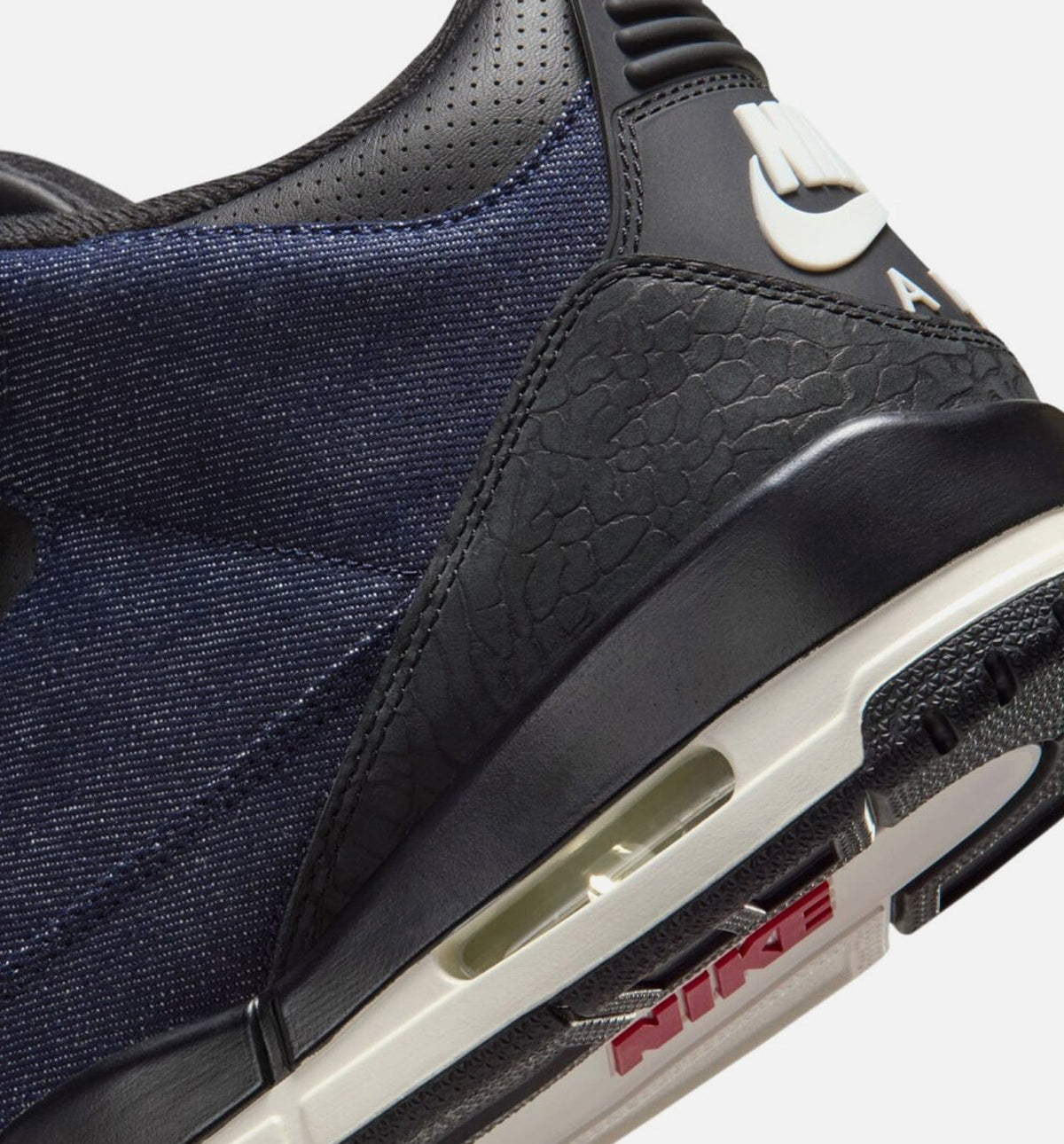 Air Jordan 3 x Levi's Indigo and Gym Red Men's Sneakers - Denim / Black / Sail