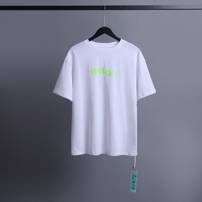 Ow T Shirts Yellow Letter Arrow for Men and Women