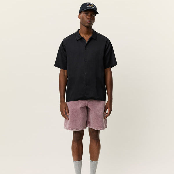 Les Deux Hector Plissé SS Shirt: Black