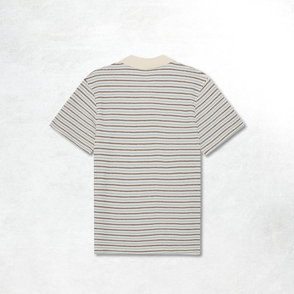 Les Deux Knitted Stripe Polo: Eggnog White
