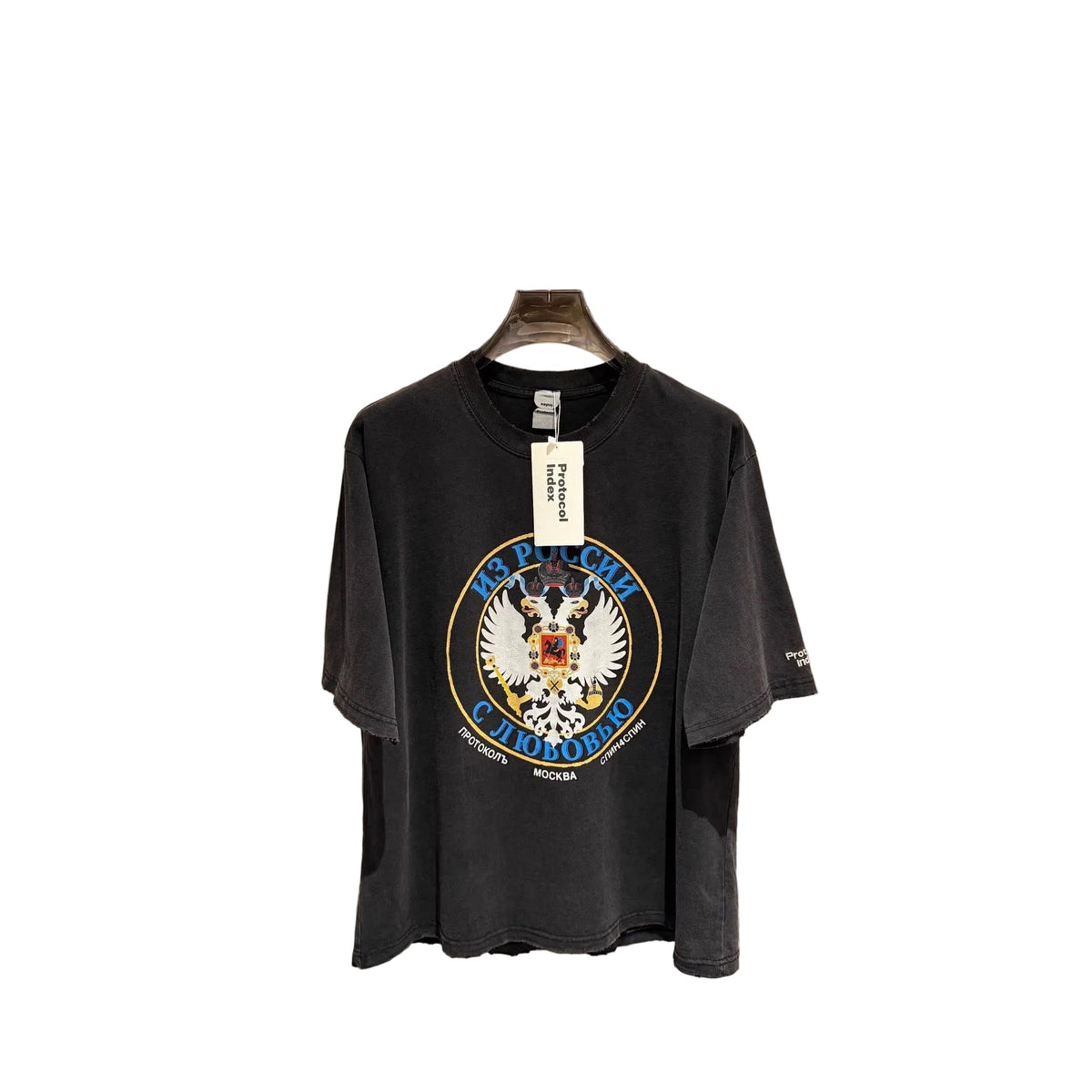 Protocol Index Two-Headed Eagle Graphic Short Sleeve Crewneck T-Shirt