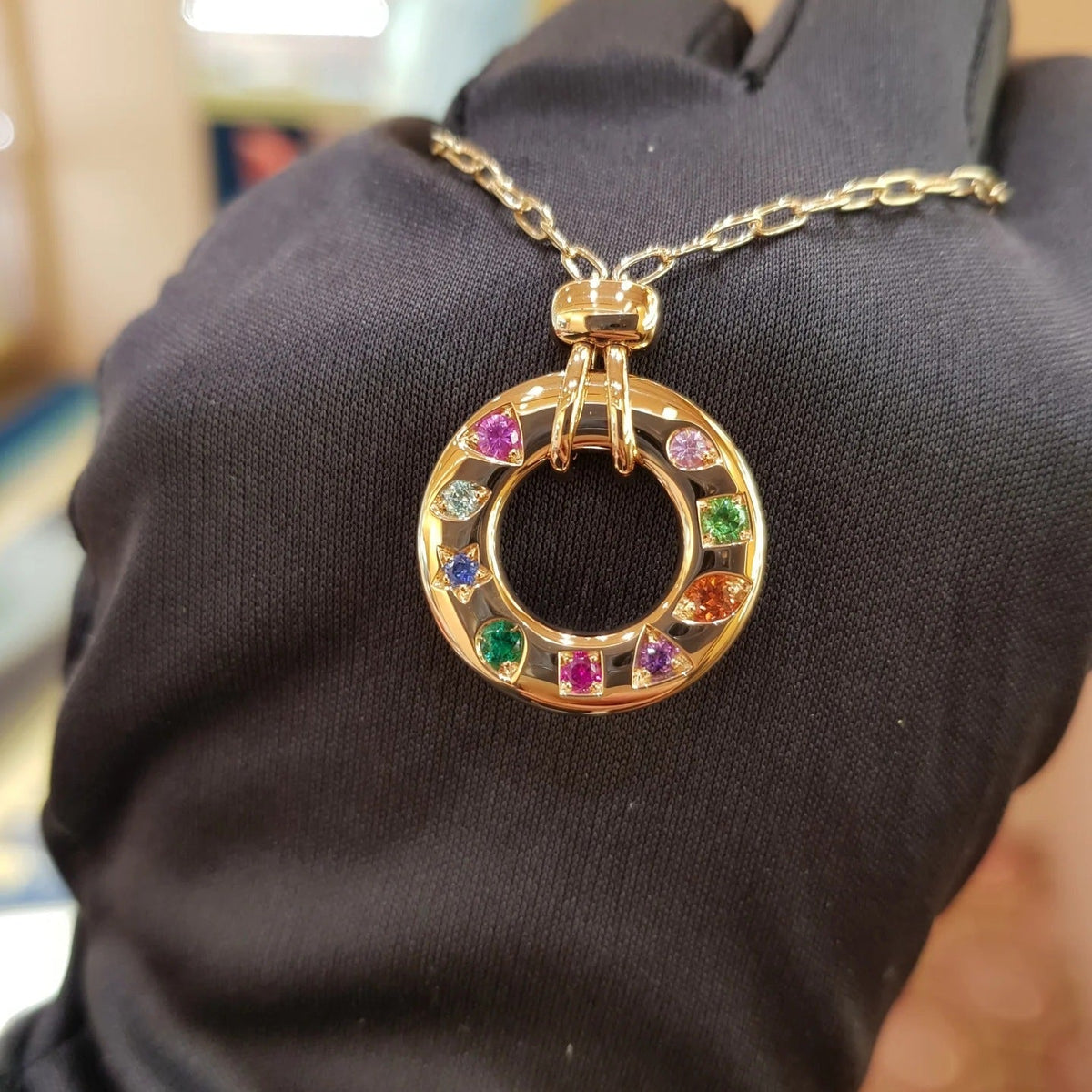 Pomellato Style Multicolor Stone 18K Gold-Plated Necklace