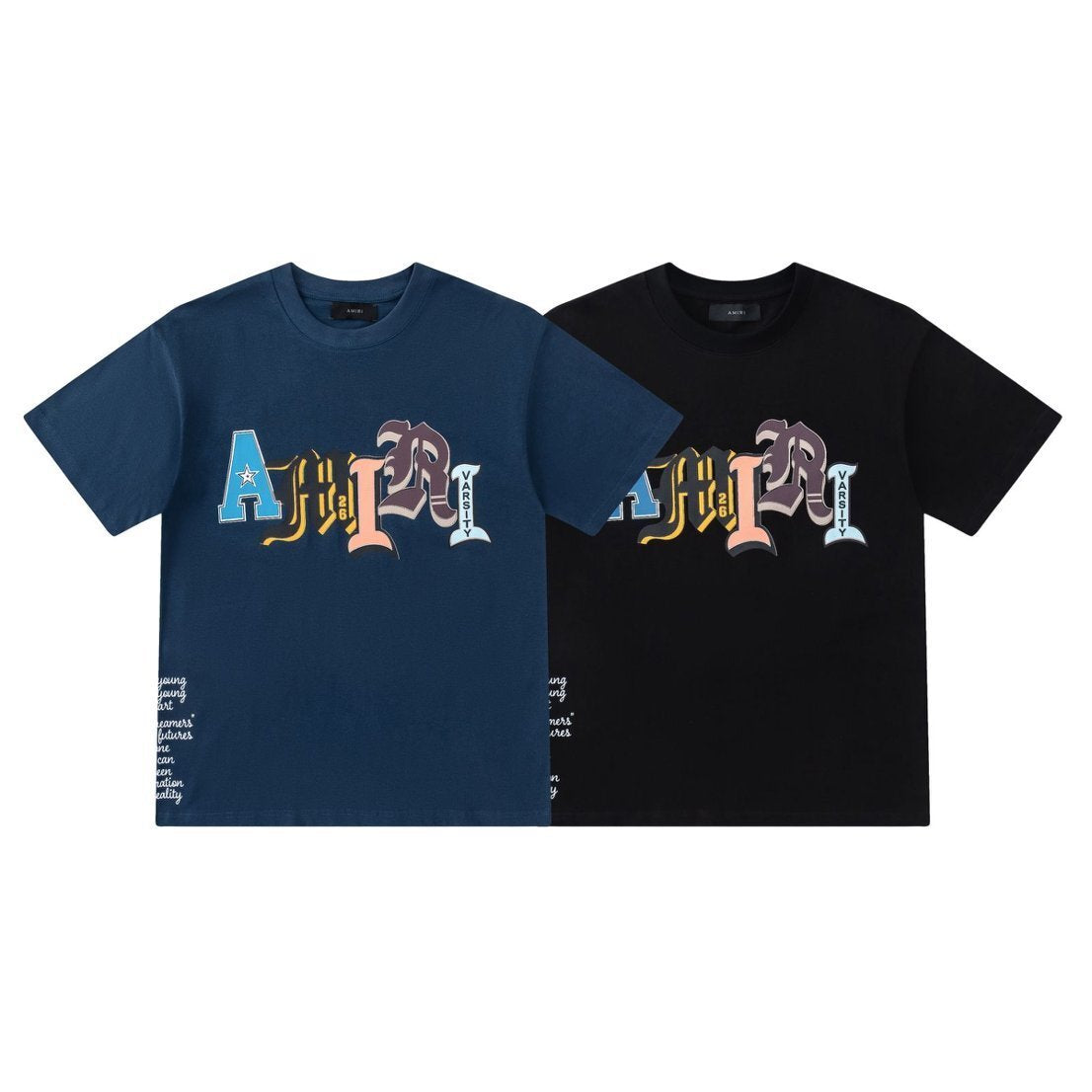 Amiri Club Letter Graphic Crew Neck T-Shirt Unisex